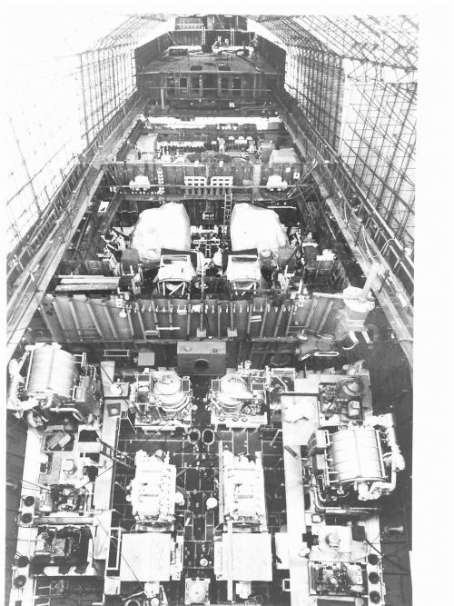 frigate Sheffield three machinery spaces